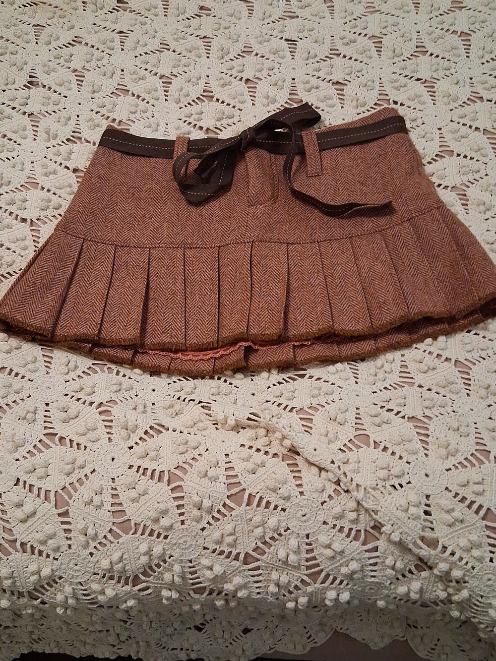 Abercrombie & Fitch Pleated Tweed Micro Mini Skirt